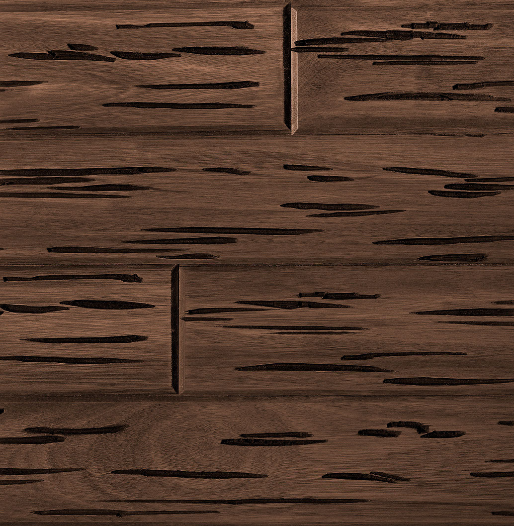 E-Peck® Red Grandis Mocha by Synergy Wood - Rare Pecky Cypress look on Red Grandis or Southern Pine boards.